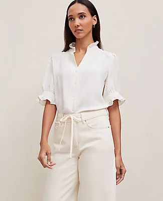 Ann Taylor Petite Ruffle Collar Shirt sold by Ann Taylor product image thumbnail 3