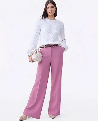Ann Taylor The Wide-Leg Flare Trouser in Fluid Crepe sold by Ann Taylor product image thumbnail 4