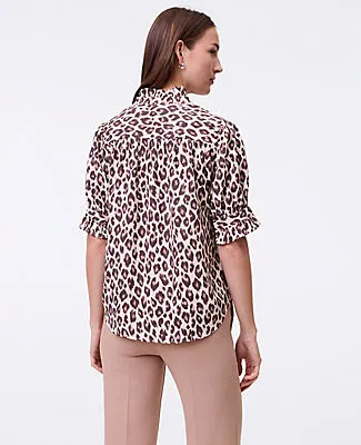 Ann Taylor Animal Print Ruffle Collar Shirt sold by Ann Taylor product image thumbnail 2