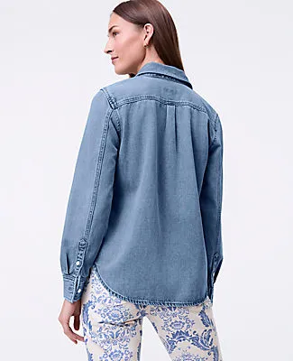 Ann Taylor Weekend Collection Denim Pocket Shirt sold by Ann Taylor product image thumbnail 2