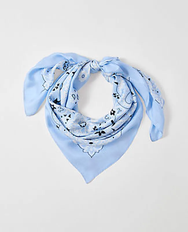 Ann Taylor Bandana Print Oversized Silk Scarf sold by Ann Taylor