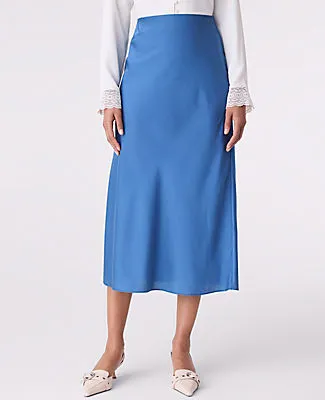 Ann Taylor Satin Bias Midi Slip Skirt sold by Ann Taylor product image thumbnail 2