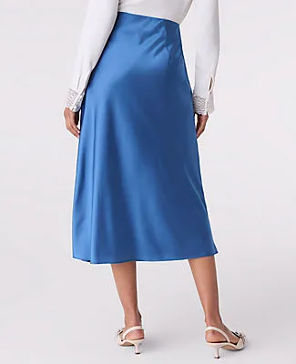 Ann Taylor Satin Bias Midi Slip Skirt sold by Ann Taylor product image thumbnail 3