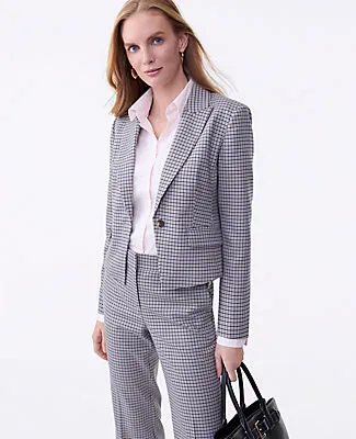 Ann Taylor The Fitted One Button Blazer in Houndstooth sold by Ann Taylor product image thumbnail 3