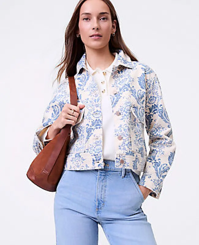 Ann Taylor Weekend Collection Toile Denim Jacket sold by Ann Taylor