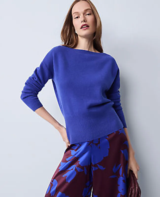 Ann Taylor Studio Collection Cashmere Off-The-Shoulder Sweater sold by Ann Taylor