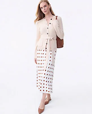 Ann Taylor Dotted Satin Bias Slip Skirt sold by Ann Taylor