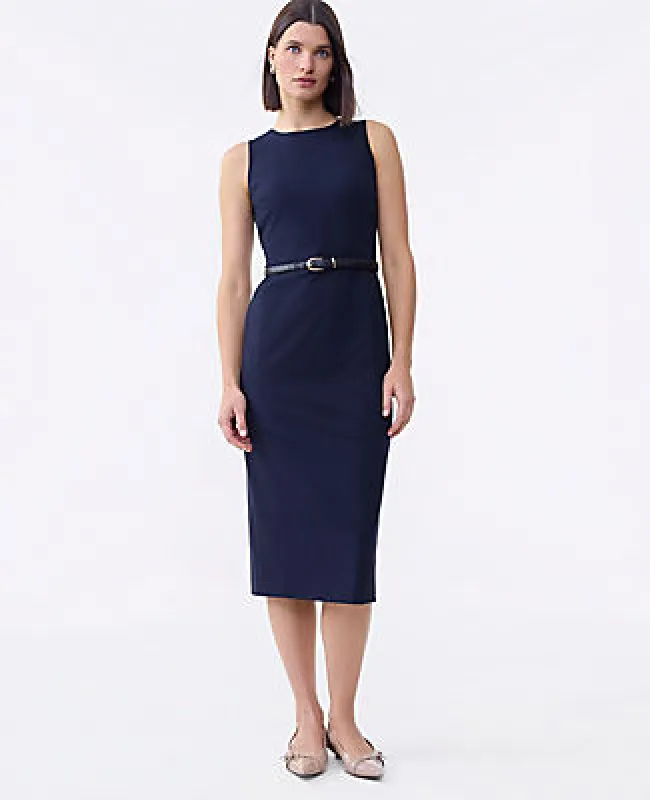 Ann Taylor The Belted Crew Neck Sheath Dress sold by Ann Taylor