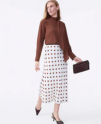 Ann Taylor Dotted Satin Bias Slip Skirt sold by Ann Taylor product image thumbnail 4