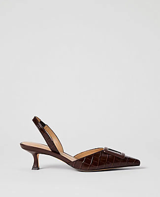 Ann Taylor Croco Slingback Pump sold by Ann Taylor