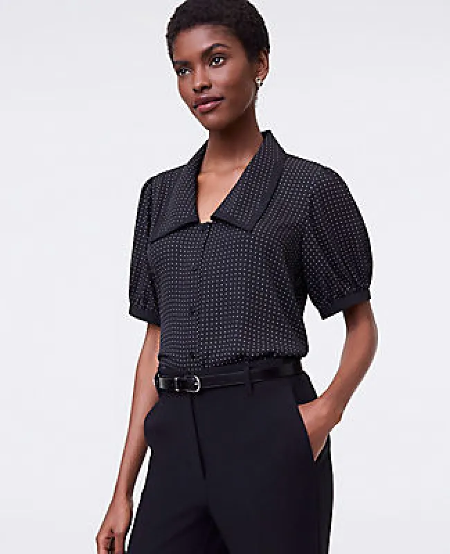 Ann Taylor Dotted Puff Sleeve Blouse sold by Ann Taylor