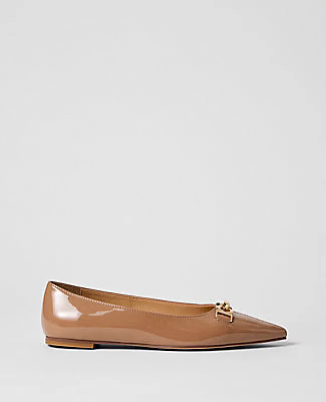 Ann Taylor Hardware Embellished Patent Flat sold by Ann Taylor