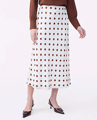 Ann Taylor Dotted Satin Bias Slip Skirt sold by Ann Taylor product image thumbnail 2