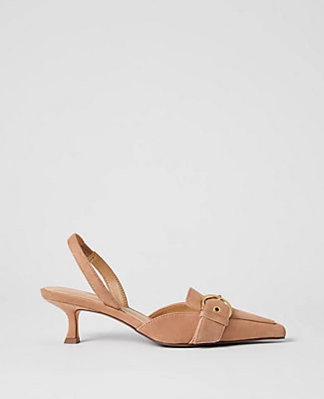 Ann Taylor Suede Buckle Slingback Pump sold by Ann Taylor