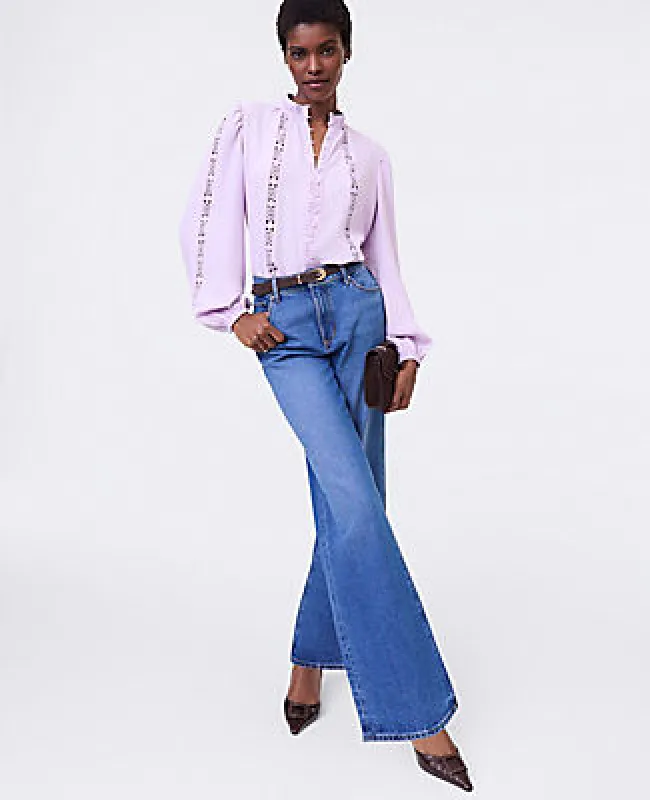 Ann Taylor Lace Trim Blouse sold by Ann Taylor