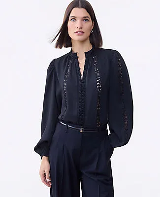 Ann Taylor Lace Trim Blouse sold by Ann Taylor