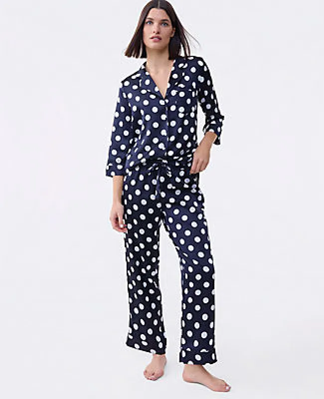 Ann Taylor Dotted Satin Pajama Set sold by Ann Taylor