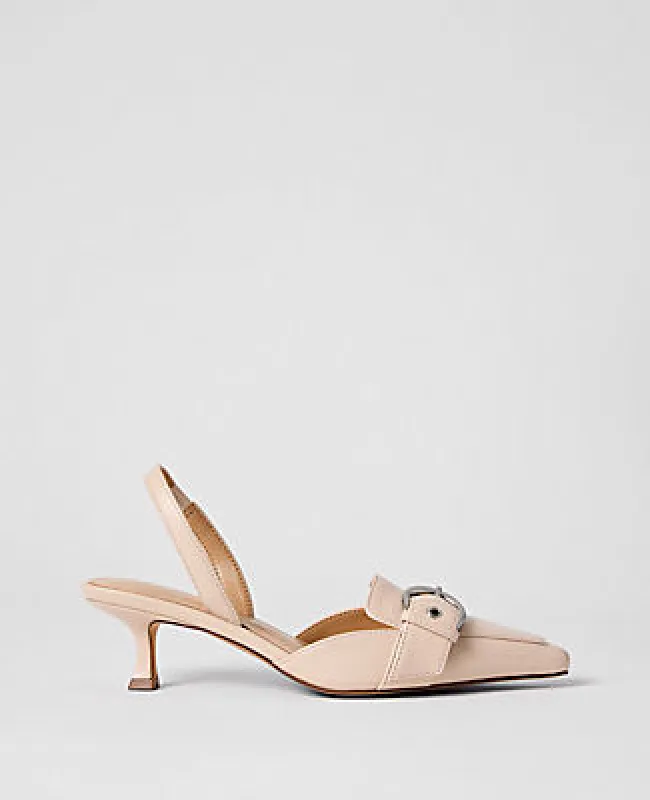 Ann Taylor Leather Buckle Slingback Pump sold by Ann Taylor