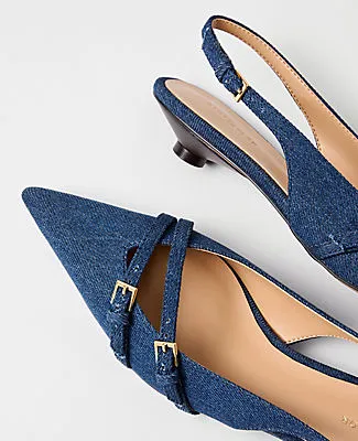 Ann Taylor Strappy Denim Slingback Pump sold by Ann Taylor product image thumbnail 2
