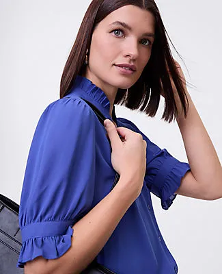 Ann Taylor Petite Ruffle Collar Blouse sold by Ann Taylor
