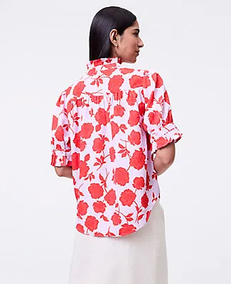 Ann Taylor Floral Ruffle Collar Shirt sold by Ann Taylor product image thumbnail 2