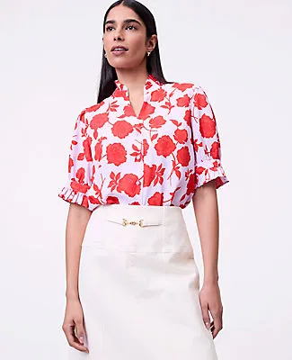 Ann Taylor Floral Ruffle Collar Shirt sold by Ann Taylor product image thumbnail 3