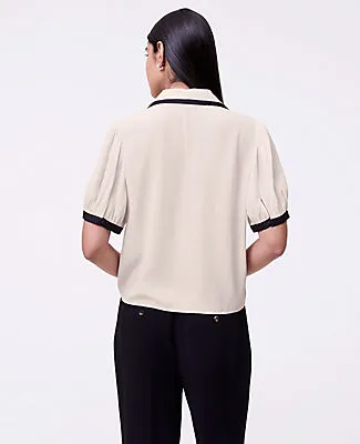 Ann Taylor Collared Puff Sleeve Blouse sold by Ann Taylor product image thumbnail 2