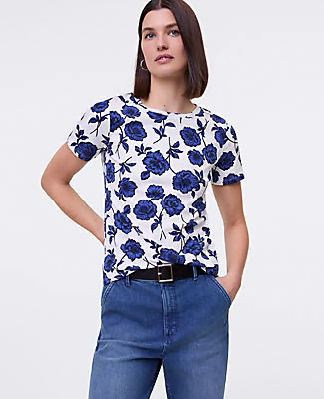 Ann Taylor Petite Floral Crew Neck Tee sold by Ann Taylor