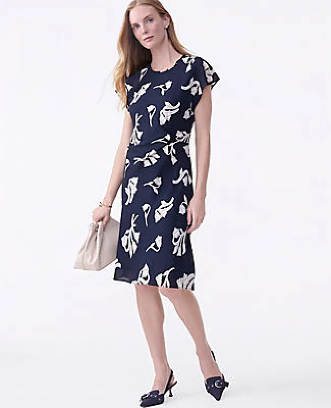 Ann Taylor Petite Floral Twist Midi Dress sold by Ann Taylor