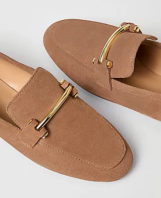 Ann Taylor Chain Embellished Suede Loafer sold by Ann Taylor product image thumbnail 2