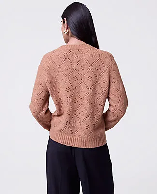 Ann Taylor Petite Pointelle Crew Neck Sweater sold by Ann Taylor product image thumbnail 2