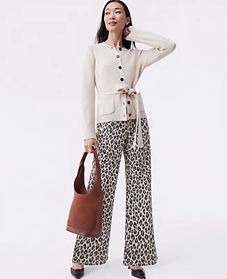 Ann Taylor The Petite Wide-Leg Jean in Animal Print sold by Ann Taylor