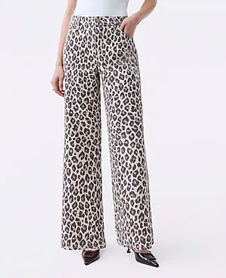 Ann Taylor The Petite Wide-Leg Jean in Animal Print sold by Ann Taylor product image thumbnail 2