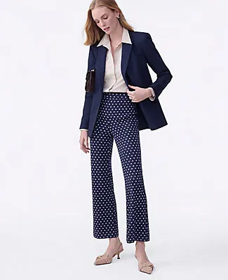 Ann Taylor The Petite Dotted Flare Ankle Pant sold by Ann Taylor product image thumbnail 4