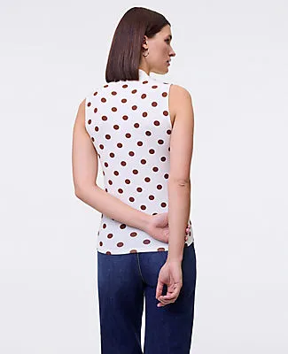 Ann Taylor Petite Dotted Sleeveless V-Neck Top sold by Ann Taylor product image thumbnail 2
