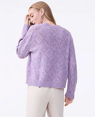Ann Taylor Petite Pointelle Crew Neck Sweater sold by Ann Taylor product image thumbnail 2