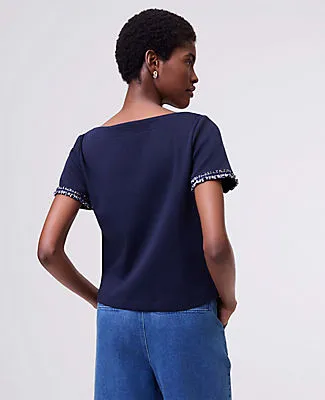 Ann Taylor Petite Denim Trim Jacket sold by Ann Taylor product image thumbnail 2