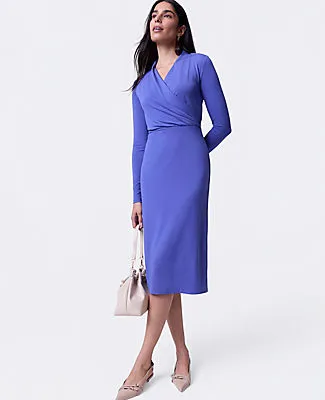 Ann Taylor Petite Draped Knit Midi Sheath Dress sold by Ann Taylor