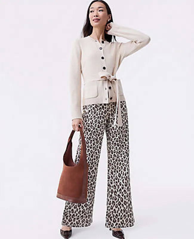 Ann Taylor The Petite Wide-Leg Jean in Animal Print made by Ann Taylor