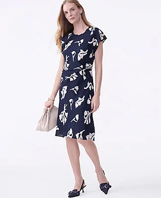 Ann Taylor Petite Floral Twist Midi Dress sold by Ann Taylor