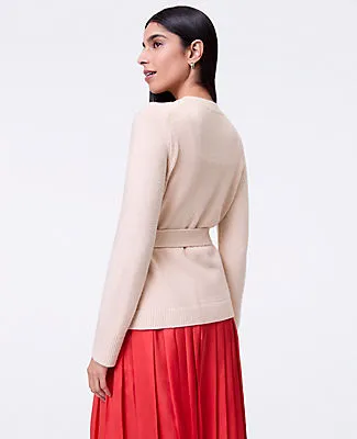 Ann Taylor Petite Belted Crew Neck Cardigan sold by Ann Taylor product image thumbnail 2