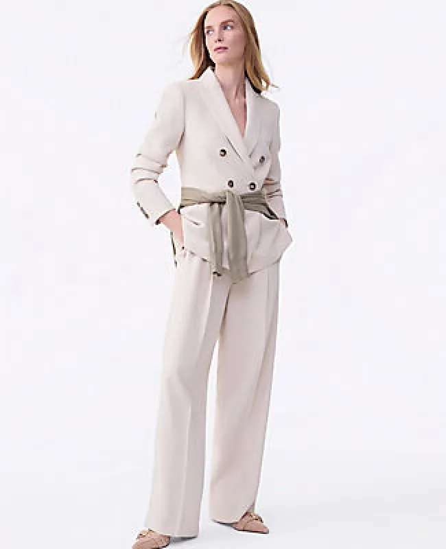 Ann Taylor The Petite Pleated Straight Pant sold by Ann Taylor
