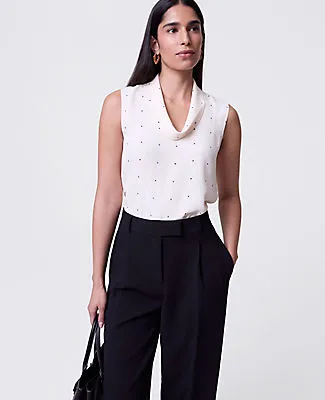 Ann Taylor Petite Dotted Cowl Neck Top sold by Ann Taylor