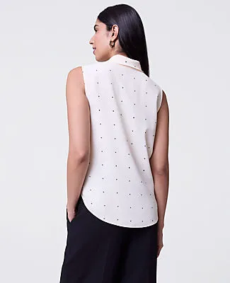 Ann Taylor Petite Dotted Cowl Neck Top sold by Ann Taylor product image thumbnail 2
