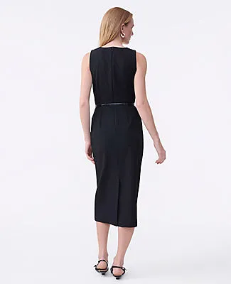 Ann Taylor The Petite Belted Crew Neck Sheath Dress sold by Ann Taylor product image thumbnail 2
