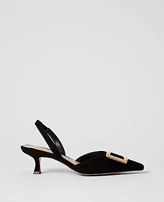 Ann Taylor Suede Slingback Pump sold by Ann Taylor