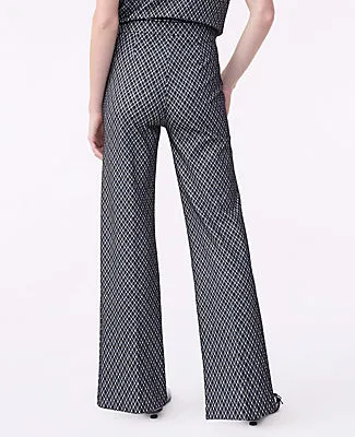 Ann Taylor The Petite Side Zip Wide-Leg Pant in Plaid sold by Ann Taylor product image thumbnail 3