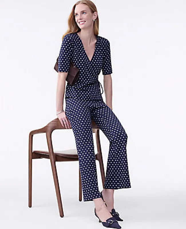 Ann Taylor The Tall Dotted Flare Ankle Pant sold by Ann Taylor