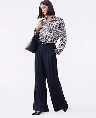 Ann Taylor Petite Animal Print Ruffle Shirt sold by Ann Taylor product image thumbnail 3