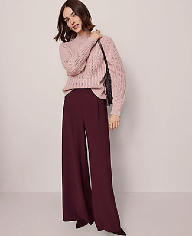 Ann Taylor The Dramatic Wide Leg  Pant in Crepe sold by Ann Taylor